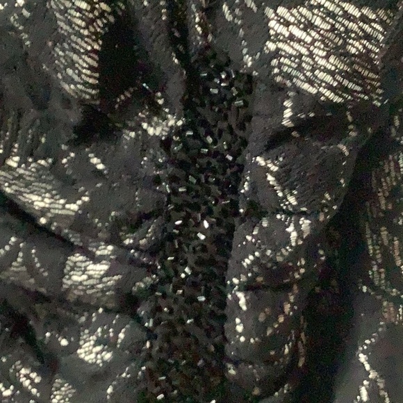 Laundry by Shelli Segal NEW - Sz 8 - strapless two layer lace Black/Silver Dress - Picture 8 of 11